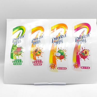 CMYK مستحضرات التجميل تصميم ملصق مستطيل PVC مستحضرات التجميل بانتون العلامة البيضاء