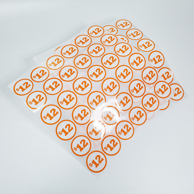 لامعة مخصصة علامات البيع بالتجزئة BOPP Film Price Tag Adhesive CMYK Circle Sticker Labels