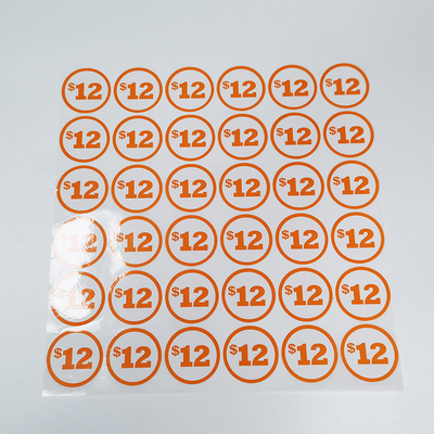 لامعة مخصصة علامات البيع بالتجزئة BOPP Film Price Tag Adhesive CMYK Circle Sticker Labels