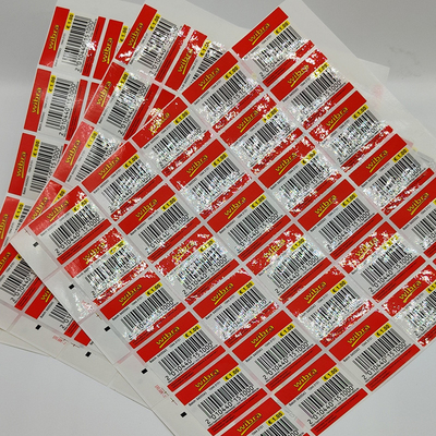 تسميات متجر التجزئة الباركود المستطيل BOPP Film CMYK Colors Grocery Store Price Label
