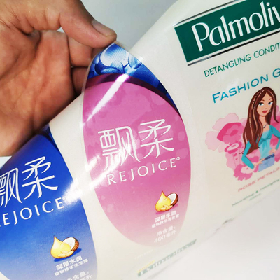 BOPP Cosmetic Label Design CMYK Shampoo ورق لاصق فينيل لامع